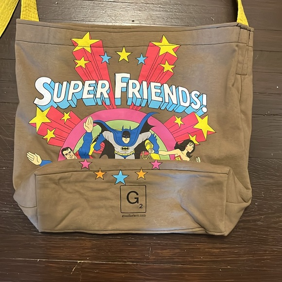 Super Friends! Unique GOODFARKEN 🇨🇦crossbody, shoulder tote bag - Upcycle ♻️ - Picture 3 of 9